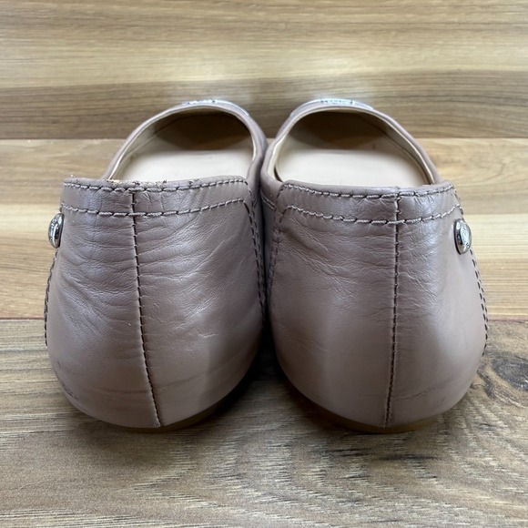 Coach Chelsea Beige Flats Womens 8.5 Beige Leather Cap Toe Ballet - Picture 7 of 11